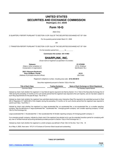 Vorschaubild Sharplink 10-Q Quartalsbericht 2026 