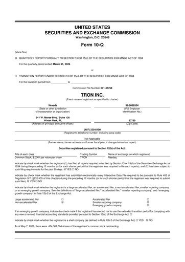 Thumbnail Tron Inc. 10-Q Quarterly Report FY2026 