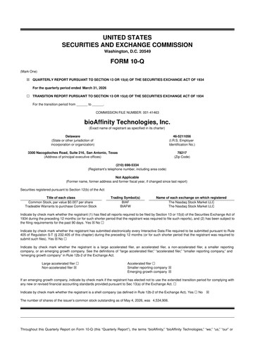 Thumbnail bioAffinity Technologies 10-Q Quarterly Report FY 