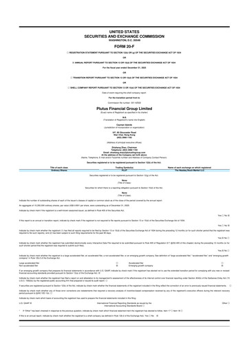 Thumbnail Plutus Financial Group 20-F Annual Report 