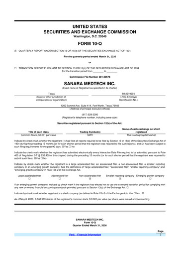 Thumbnail Sanara MedTech 10-Q Quarterly Report FY 