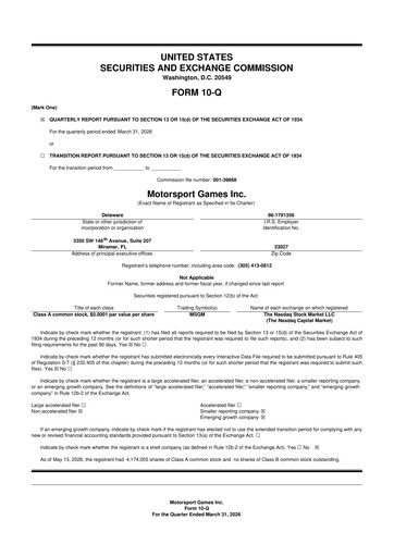 Thumbnail Motorsport Gaming 10-Q Quarterly Report FY2026 