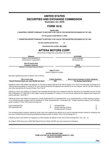 Thumbnail Aptera Motors 10-Q Quarterly Report FY 