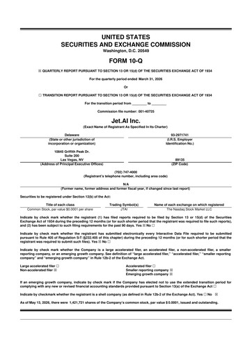 Miniature Jet.AI  10-Q Rapport trimestriel  