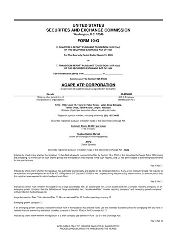 Vorschaubild Agape ATP 10-Q Quartalsbericht 2026 