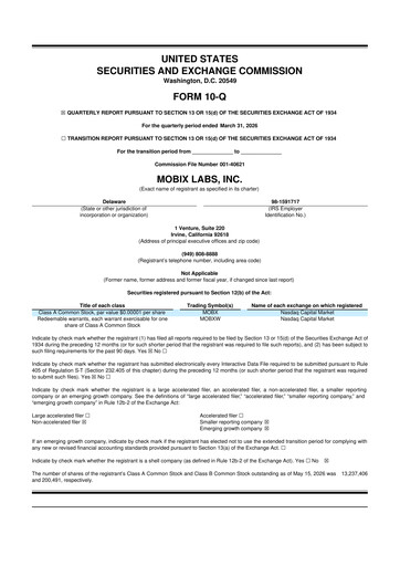 Thumbnail Mobix Labs 10-Q Quarterly Report FY2026 