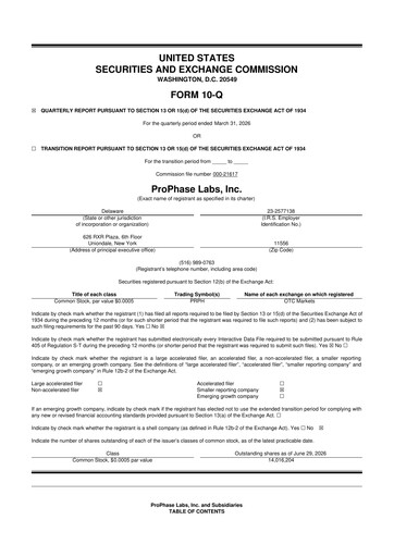 Thumbnail ProPhase Labs 10-Q Quarterly Report FY2026 