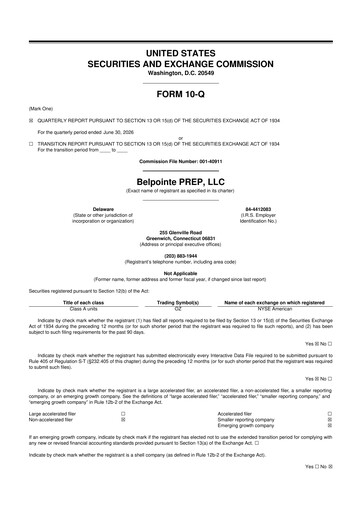 Thumbnail Belpointe PREP, LLC 10-Q Quarterly Report FY2026 
