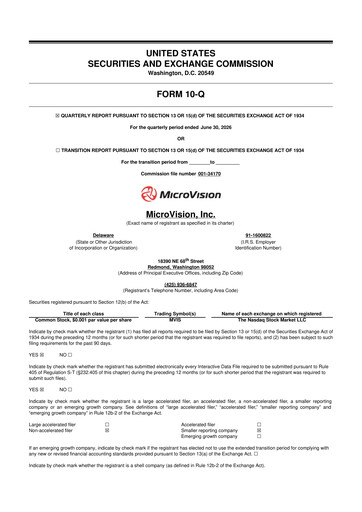 Thumbnail MicroVision 10-Q Quarterly Report FY2026 