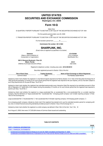 Vorschaubild Sharplink 10-Q Quartalsbericht 2026 
