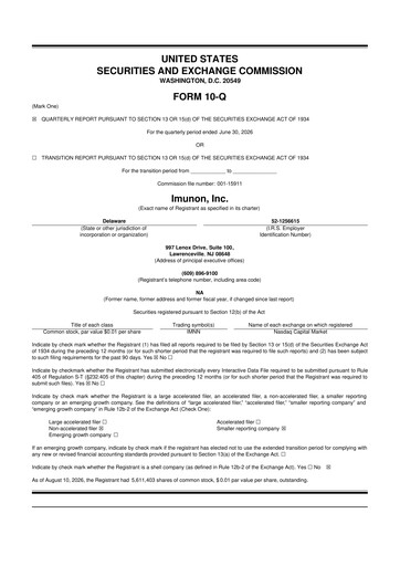 Thumbnail Imunon 10-Q Quarterly Report FY2026 