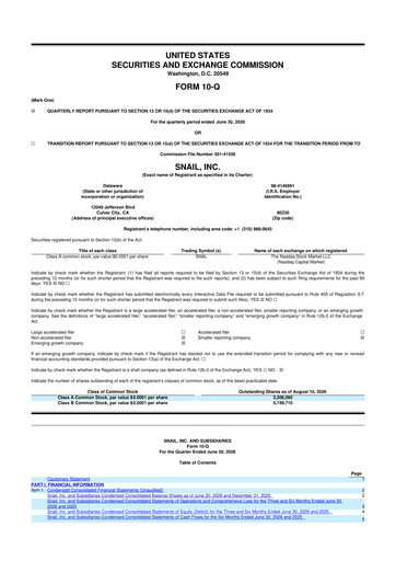 Vorschaubild Snail Inc 10-Q Quartalsbericht 2026 