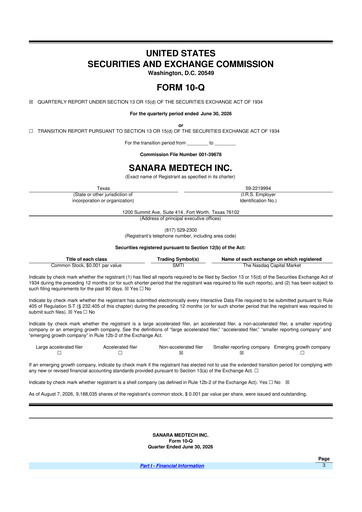 Thumbnail Sanara MedTech 10-Q Quarterly Report FY2026 