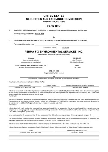 Thumbnail Perma-Fix Environmental Services 10-Q Quarterly Report FY2026 