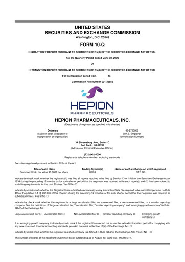 Vorschaubild Hepion Pharmaceuticals 10-Q Quartalsbericht 2026 