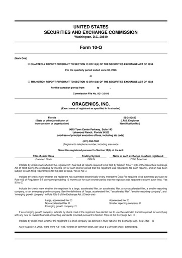Vorschaubild Oragenics 10-Q Quartalsbericht 2026 
