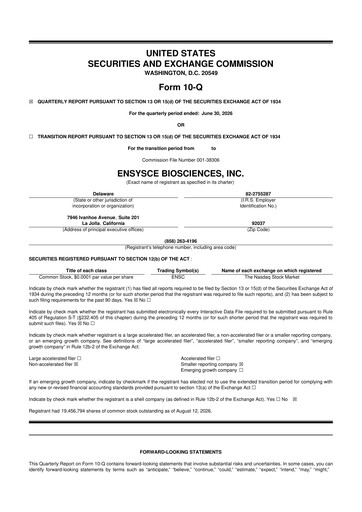 Thumbnail Ensysce Biosciences 10-Q Quarterly Report FY2026 