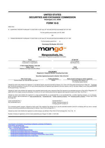 Miniature Mangoceuticals 10-Q Rapport trimestriel 2026 