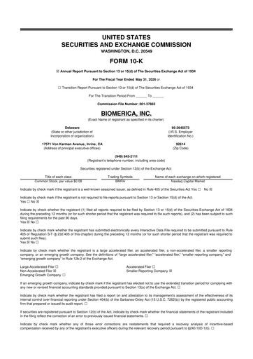 Thumbnail Biomerica 10-K Annual Report 2026