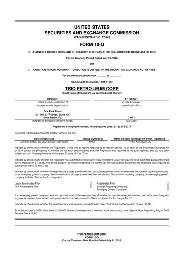 Thumbnail Trio Petroleum 10-Q Quarterly Report FY2026 