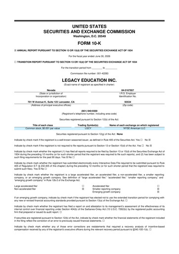 Miniature Legacy Education 10-K Rapport annuel 2026