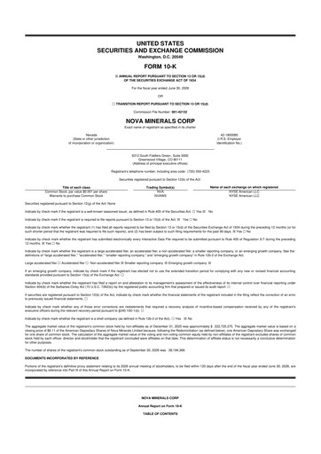 Vorschaubild Nova Minerals 10-K Jahresbericht 2026