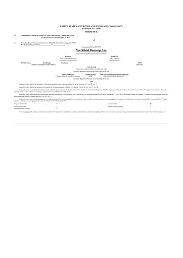 Thumbnail Northfield Bancorp 10-K Annual Report 2024