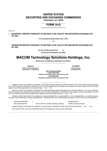 Thumbnail MACOM Technology Solutions 10-Q Quarterly Report FY2016 