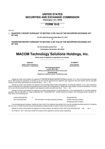 Thumbnail MACOM Technology Solutions 10-Q Quarterly Report FY2017 