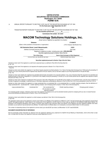 Thumbnail MACOM Technology Solutions 10-K Annual Report 2017