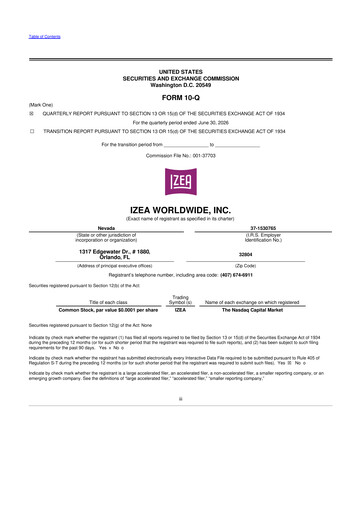 Miniature IZEA Worldwide
 10-Q Rapport trimestriel 2026 