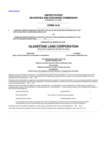 Thumbnail Gladstone Land 10-Q Quarterly Report FY2017 
