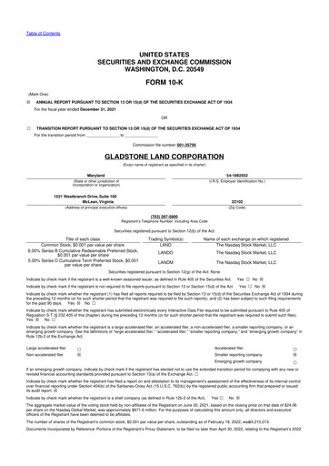 Thumbnail Gladstone Land 10-K Annual Report 2021