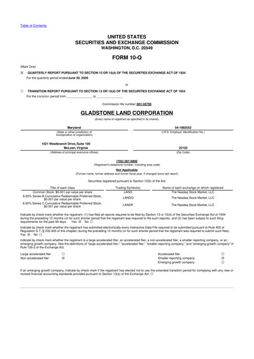 Vorschaubild Gladstone Land 10-Q Quartalsbericht 2026 