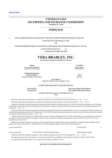 Thumbnail Vera Bradley
 10-K Annual Report 2015