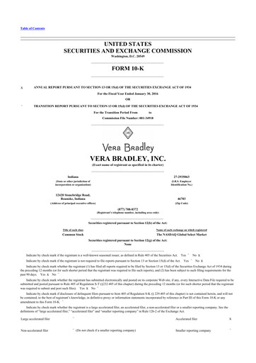 Thumbnail Vera Bradley
 10-K Annual Report 2016