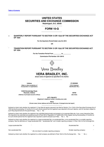 Thumbnail Vera Bradley
 10-Q Quarterly Report FY2017 
