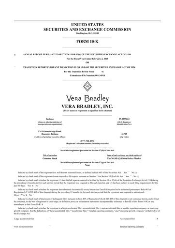 Thumbnail Vera Bradley
 10-K Annual Report 2019