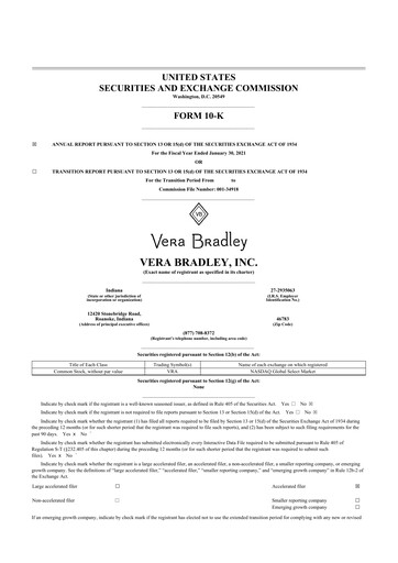 Thumbnail Vera Bradley
 10-K Annual Report 2021