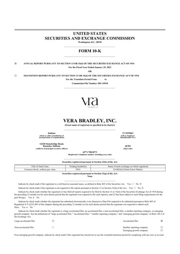 Thumbnail Vera Bradley
 10-K Annual Report 2022