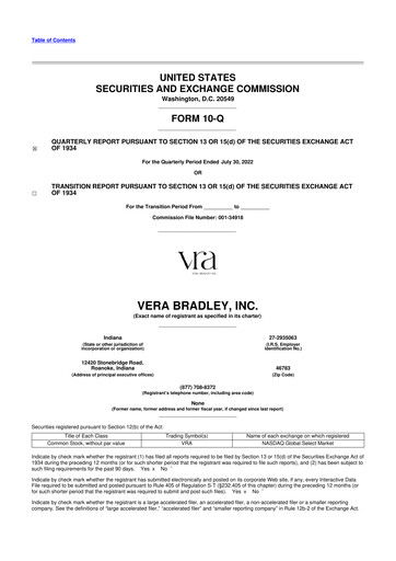 Thumbnail Vera Bradley
 10-Q Quarterly Report FY2023 