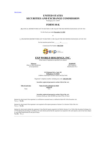 Thumbnail eXp World Holdings
 10-K Annual Report 2018