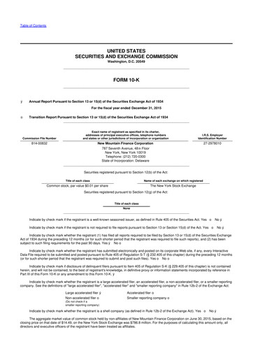 Miniature New Mountain Finance Corporation 10-K Rapport annuel 