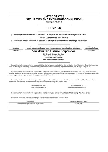 Miniature New Mountain Finance Corporation 10-Q Rapport trimestriel  