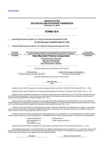 Miniature New Mountain Finance Corporation 10-K Rapport annuel 