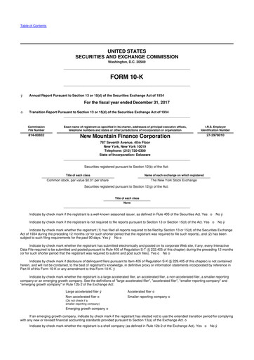Miniature New Mountain Finance Corporation 10-K Rapport annuel 