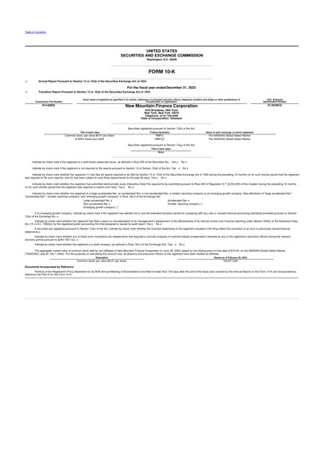 Miniature New Mountain Finance Corporation 10-K Rapport annuel 2023