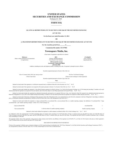 Thumbnail Townsquare Media 10-K Annual Report 2014