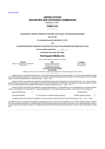 Thumbnail Townsquare Media 10-Q Quarterly Report FY2016 