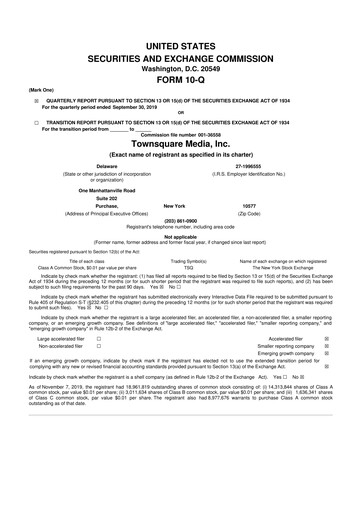 Thumbnail Townsquare Media 10-Q Quarterly Report FY2019 
